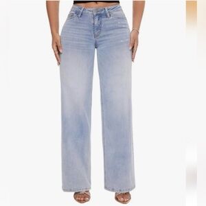 Oneso wide leg Classic Blue Women's lightweight light Jeans size 32